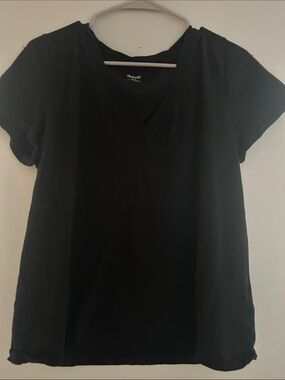 Madewell Classic Black V-Neck Short Sleeve Tee